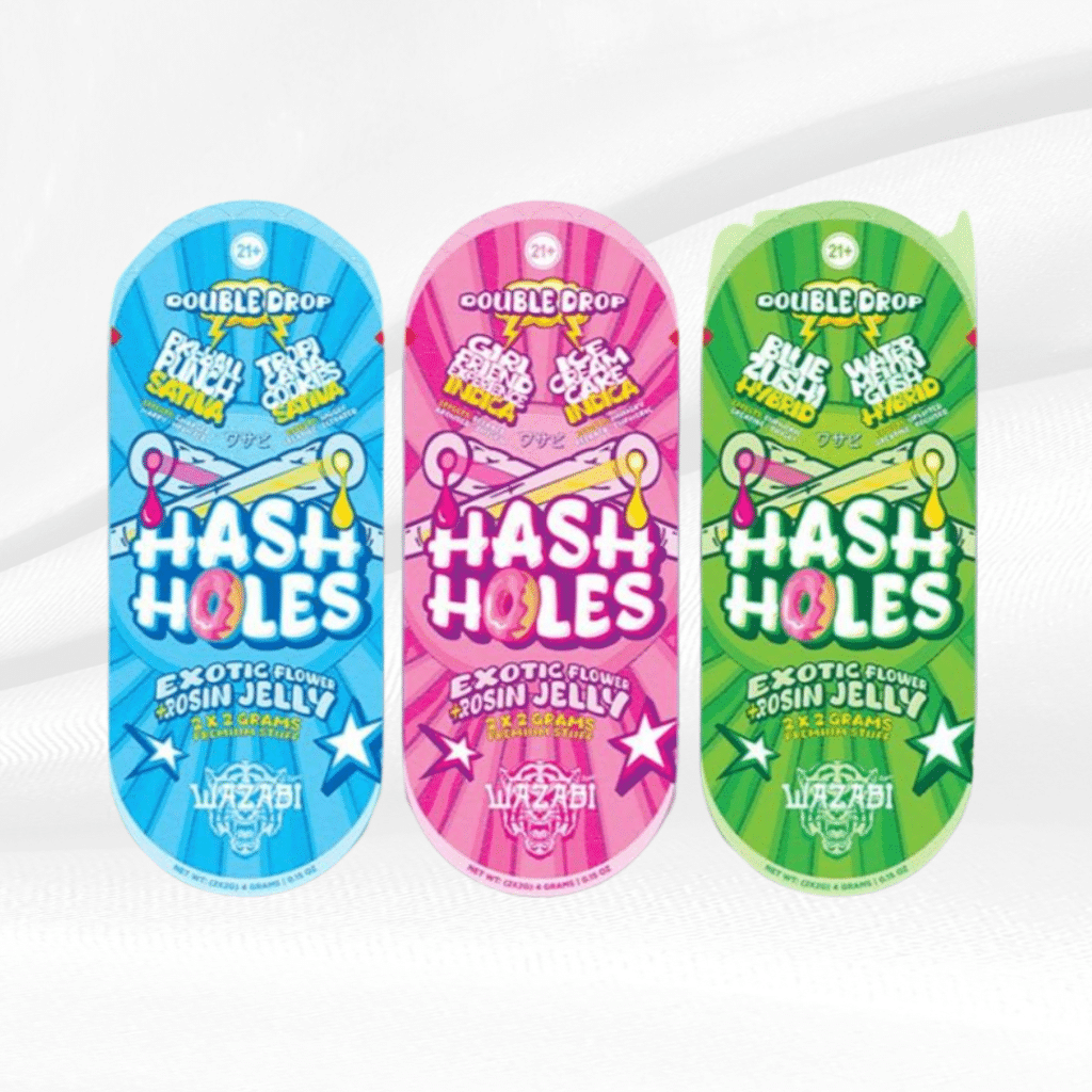 Hash Holes Double Drop pre-roll with Exotic Flower and Rosin Jelly
